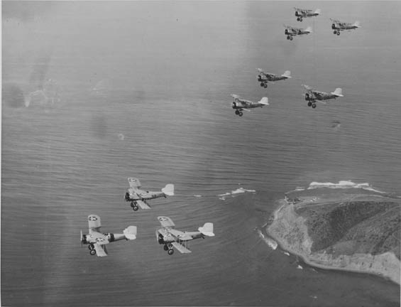 Nine Corsairs in Formation, Ca. 1928-30 (Source: Barnes) 